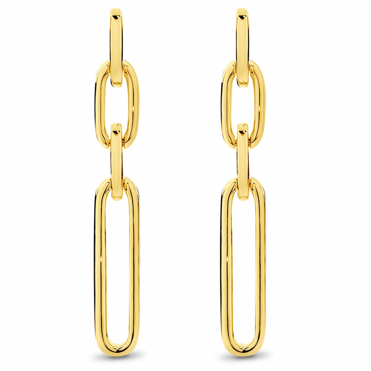 18KT Yellow Gold Paperclip Drop Earrings 18KT Yellow Gold Paperclip Drop Earrings