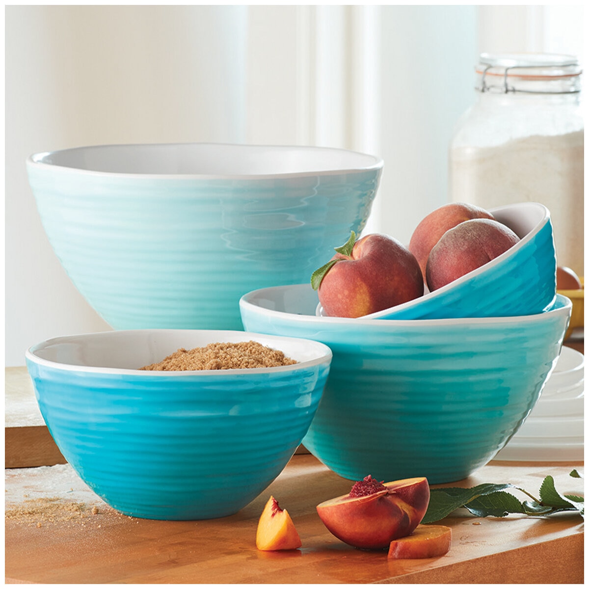 Ombre Mixing Bowls With Lids 4 Piece Set Ombre Mixing Bowls With Lids 4 Piece Set