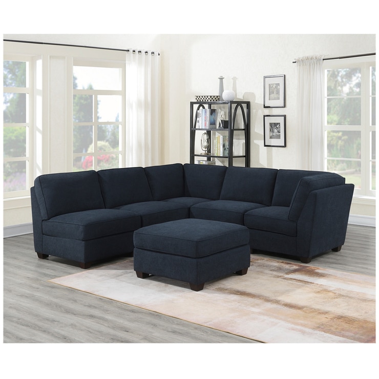 Bexley 6 Piece Modular Fabric Sectional Blue | Costco Australia