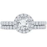 18KT White Gold 0.73CTW Round Centre Diamond Ring Set/