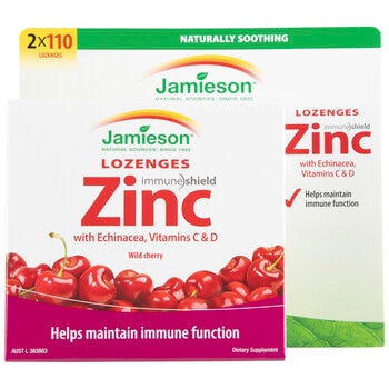 Jamieson Zinc Wild Cherry Flavour 2 x 110 Lozenges