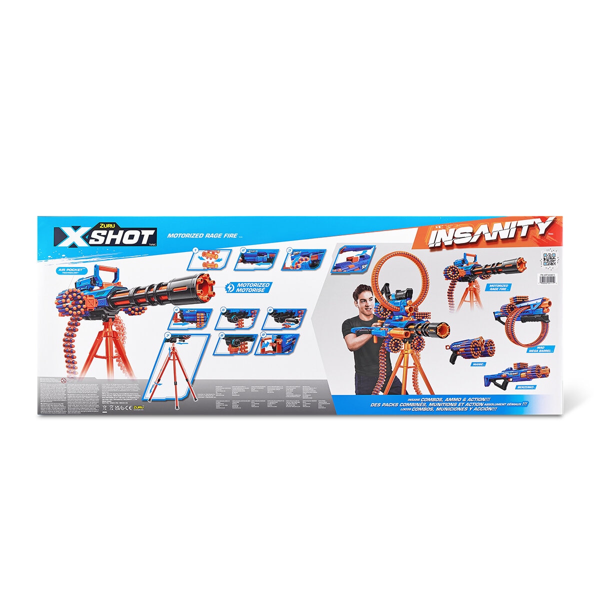 ZURU XSHOT Insanity Motorized Rage Fire 300 Darts