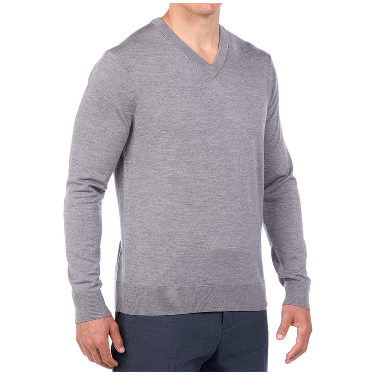 Brooks Brothers Men's Merino Sweater Grey V-Neck | Costco Australia