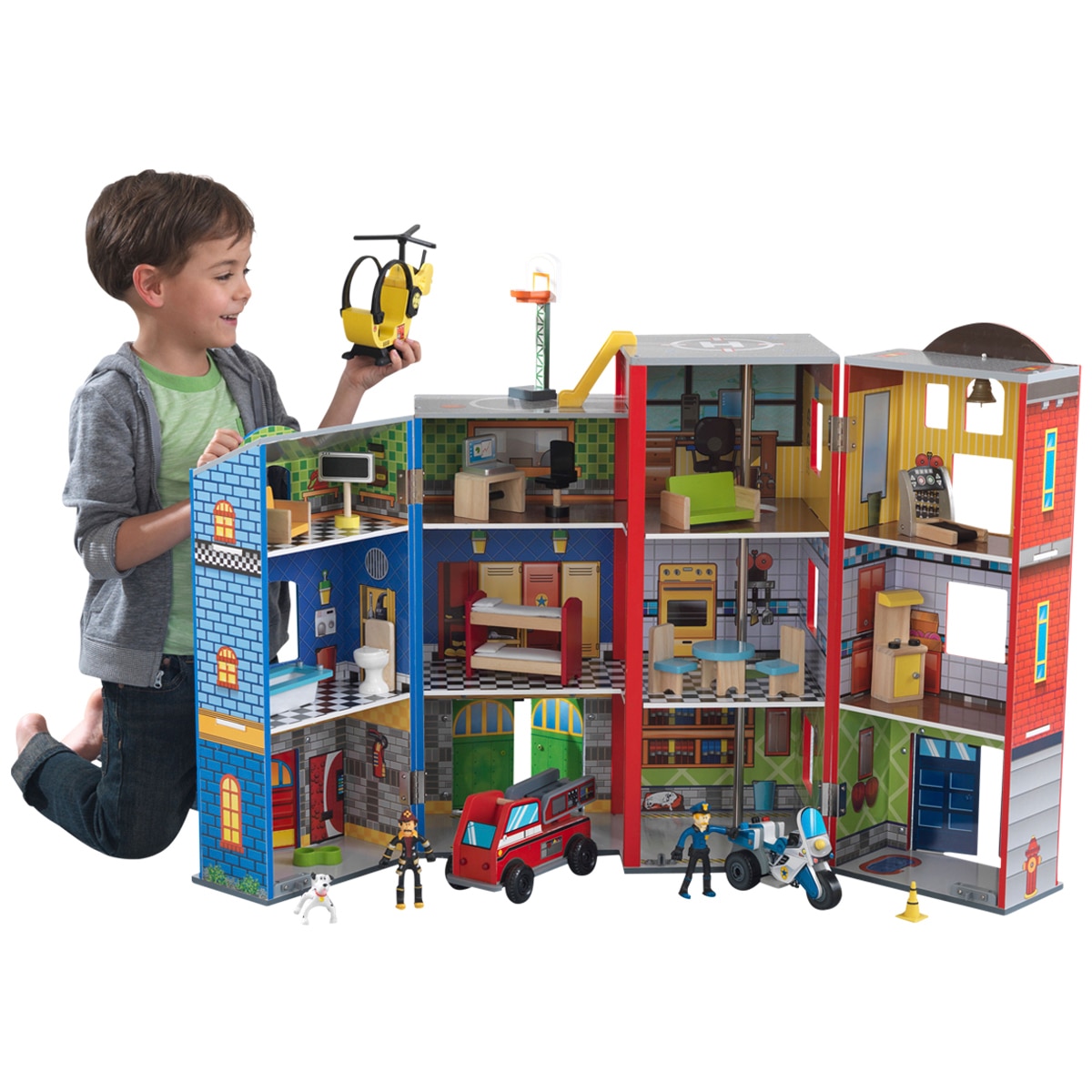 kidkraft police and fire station playset costco