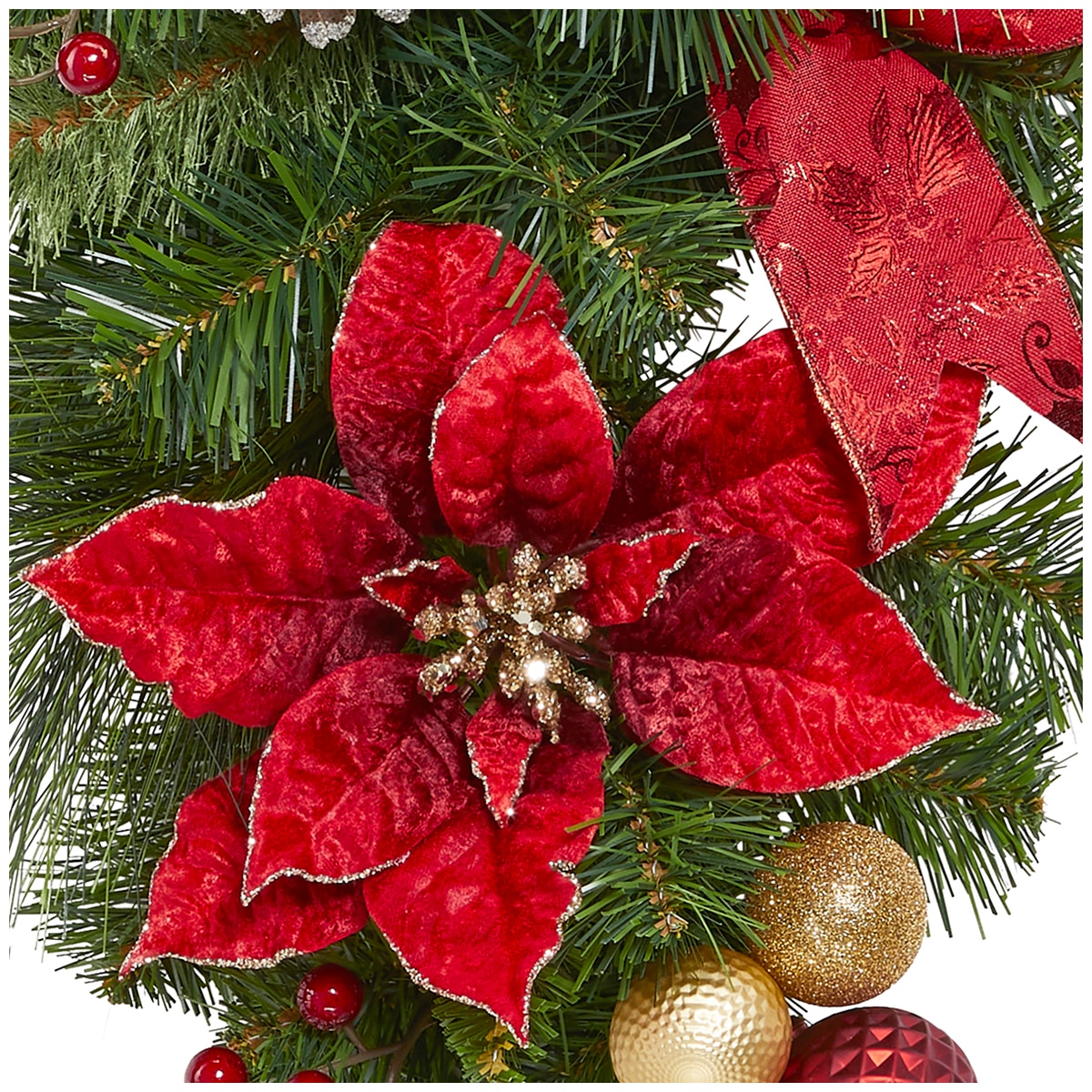 32 Inch Decorative Christmas Swag Red Gold | Costco Austr...