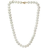 14KT Yellow Gold Fresh Water Pearl Necklace Knotted on Silk