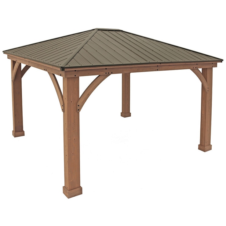 Yardistry 4.3 x 3.7m Wood Gazebo with Aluminium Roof | Costco Australia