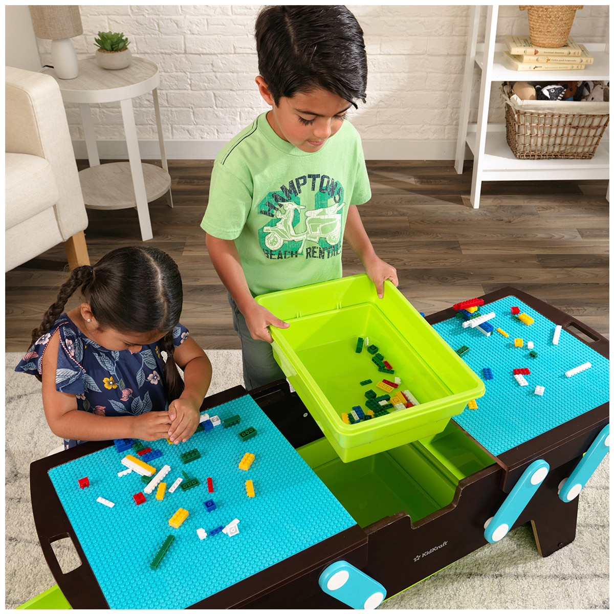 Building Bricks Play N Store Table - Espresso