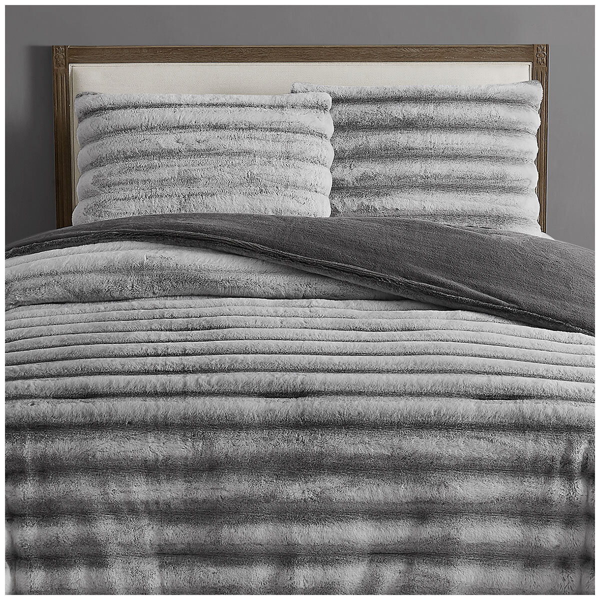 Frye Channel Comforter Queen 3 Piece Set Grey