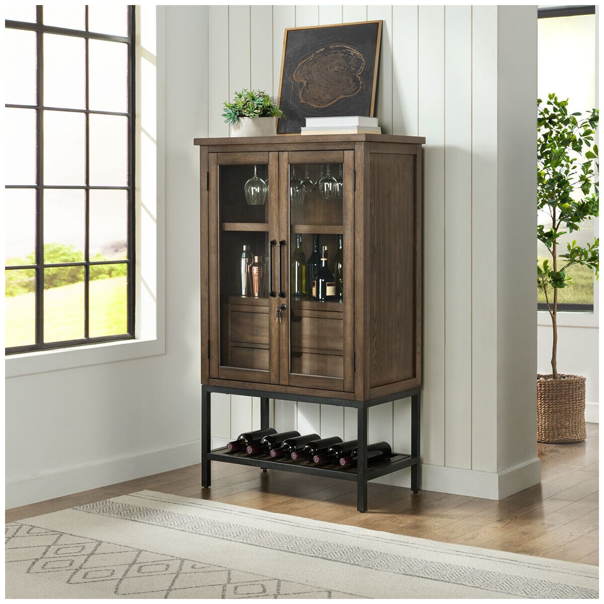 Bayside Furnishings 61in Wine Cabinet