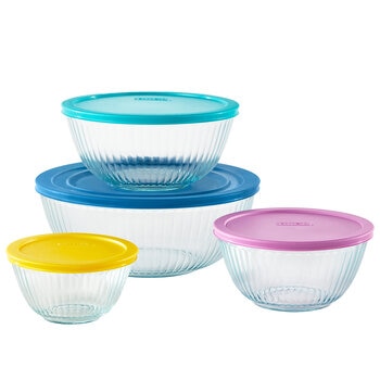 Pyrex Sculpted Mixing Bowl Set 8 Piece