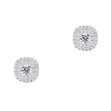 18KT White Gold 0.45ctw Diamond Cluster Stud Earrings