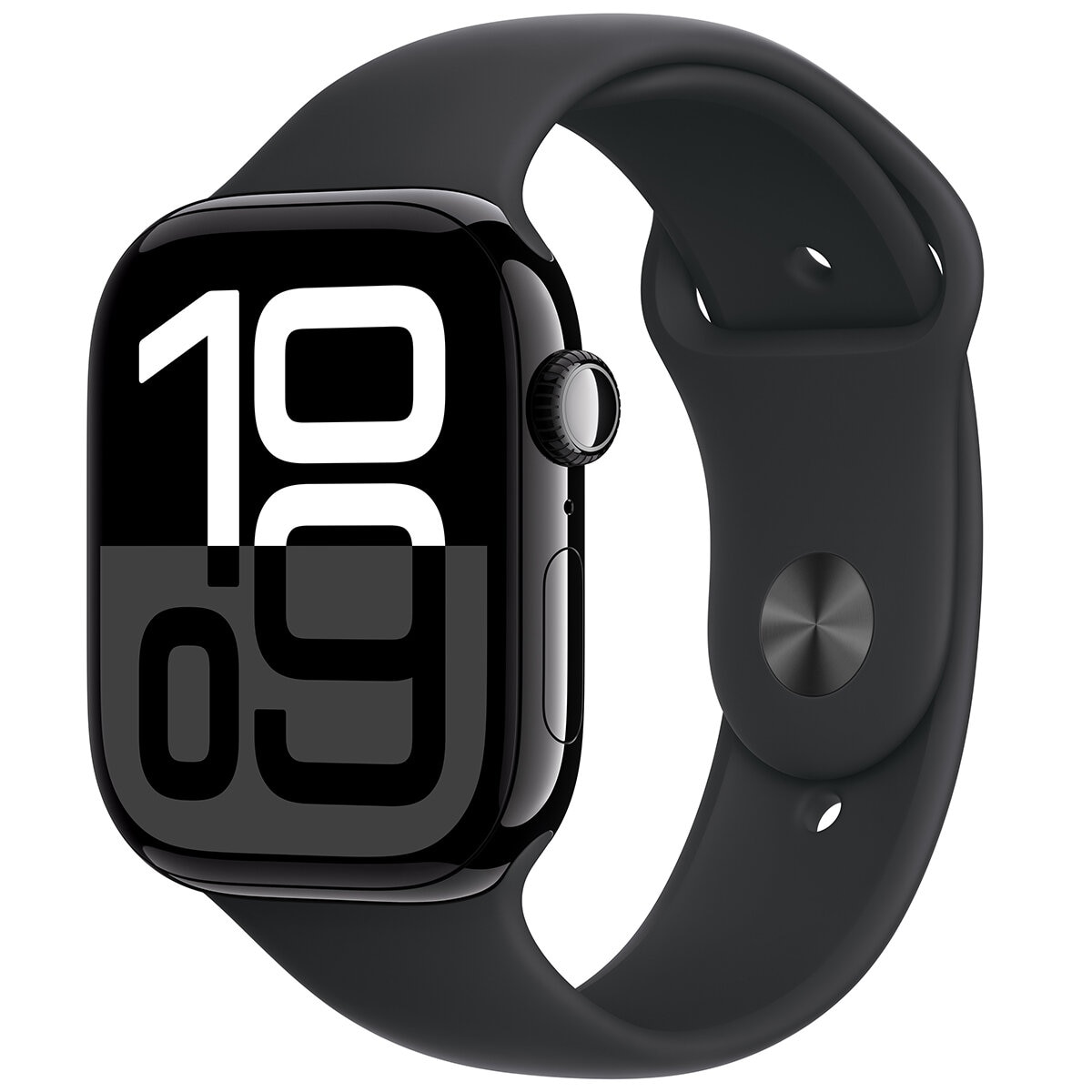 Apple Watch Series 10 GPS 46mm Jet Black Aluminium Case with Black Sport Band S/M