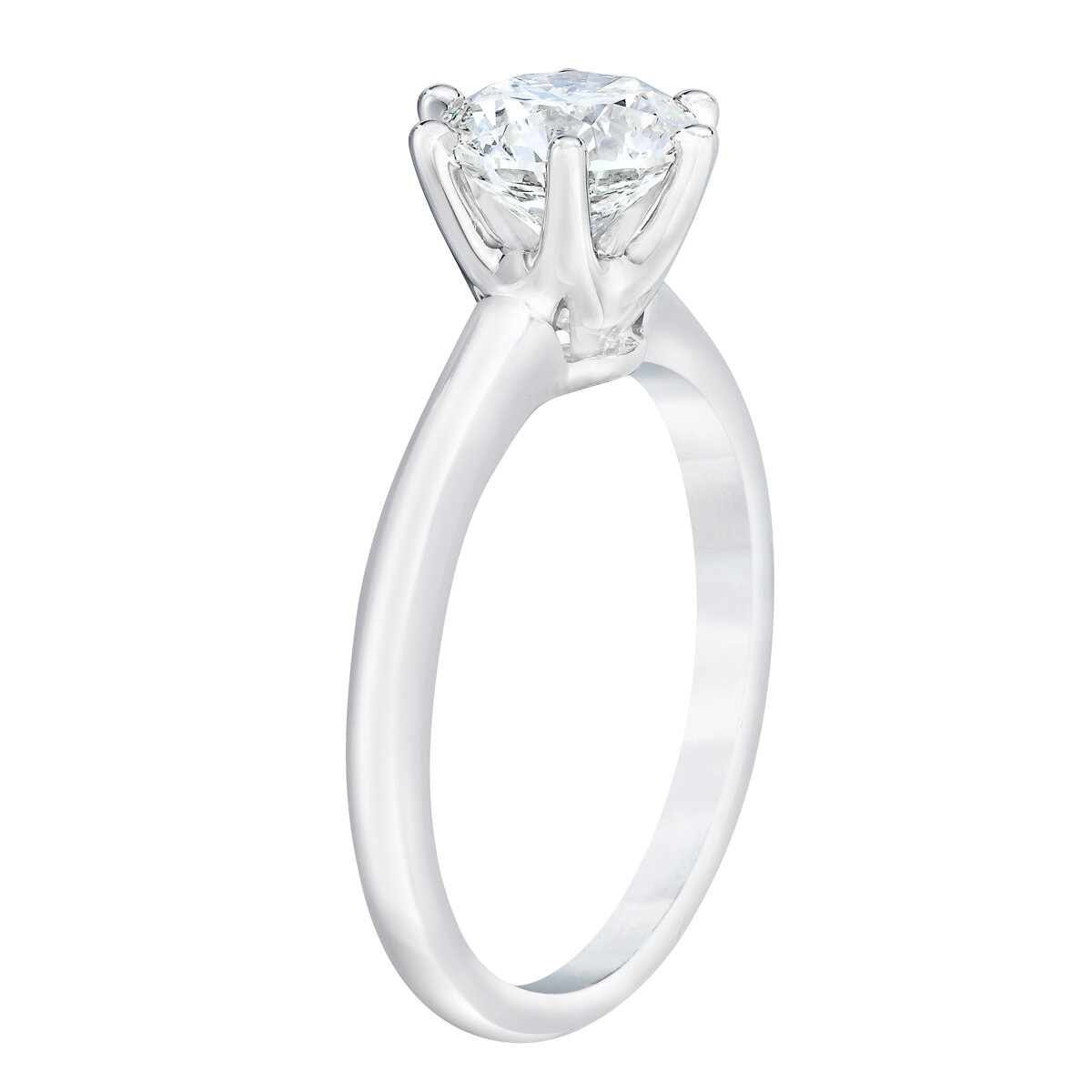 Platinum 1.00CTW Round Solitaire Diamond Ring