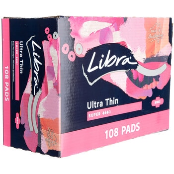 Libra Ultra Thin Super Pads With Wings 108 Pack