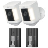 Ring Spotlight Cam Plus Battery 2 Pack And 2 Additional Quick Release Battery Packs