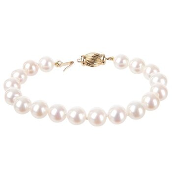 14KT Yellow Gold Cultured Freshwater Pearl Bracelet