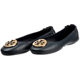 Tory Burch Minnie Travel Logo Ballerina Flats - Navy Gold