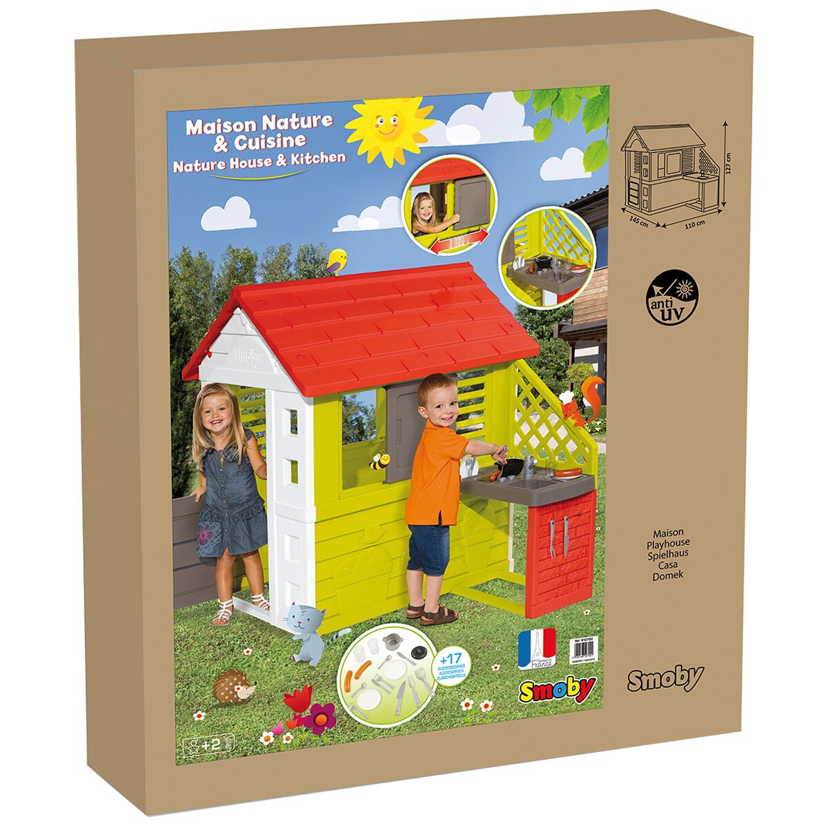 smoby nature playhouse with summer kitchen