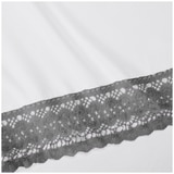 Kingtex Crochet-lace Microfibre Sheet Set 1500 Series Single - Charcoal/White