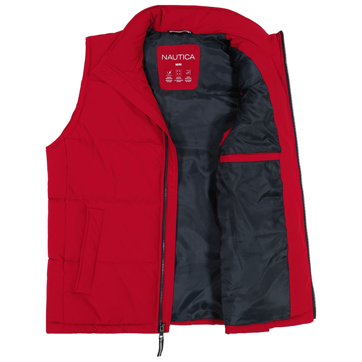 Nautica Mechanical Stretch Puffer Vest Red