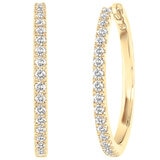 18KT Yellow Gold 0.25CTW Diamond Hinged Hoop Earrings