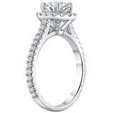 18KT White Gold Round Brilliant Cut 1.47ctw Halo Engagement Ring