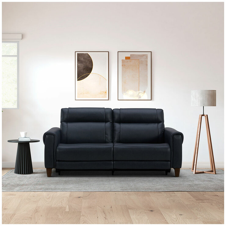 Aiden & Ivy Leather Power Reclining Sofa With Power Headrests Aiden & Ivy Leather Power Reclining Sofa With Power Headrests