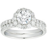 18KT White Gold 2.10CTW Diamond Bridal Set/