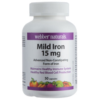 Webber Naturals Mild Iron 15mg 50 Capsules