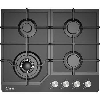 Midea 60cm Black Glass Gas Cooktop Black MCG601GBL Midea 60cm Black Glass Gas Cooktop Black MCG601GBL