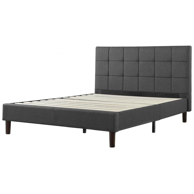 Blackstone Upholstered Square Stitched Platform King Bed Costco Australia