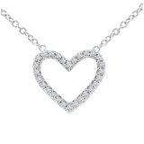 18KT White Gold 0.25ctw Round Diamond Heart Pendant