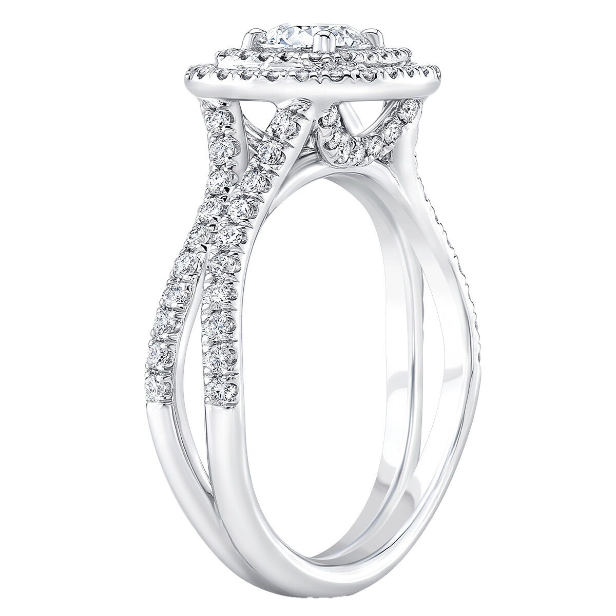 18KT White Gold 1.11ctw Diamond Bridal Ring