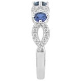 18KT White Gold 0.28ctw Round Diamond Sapphire Ring