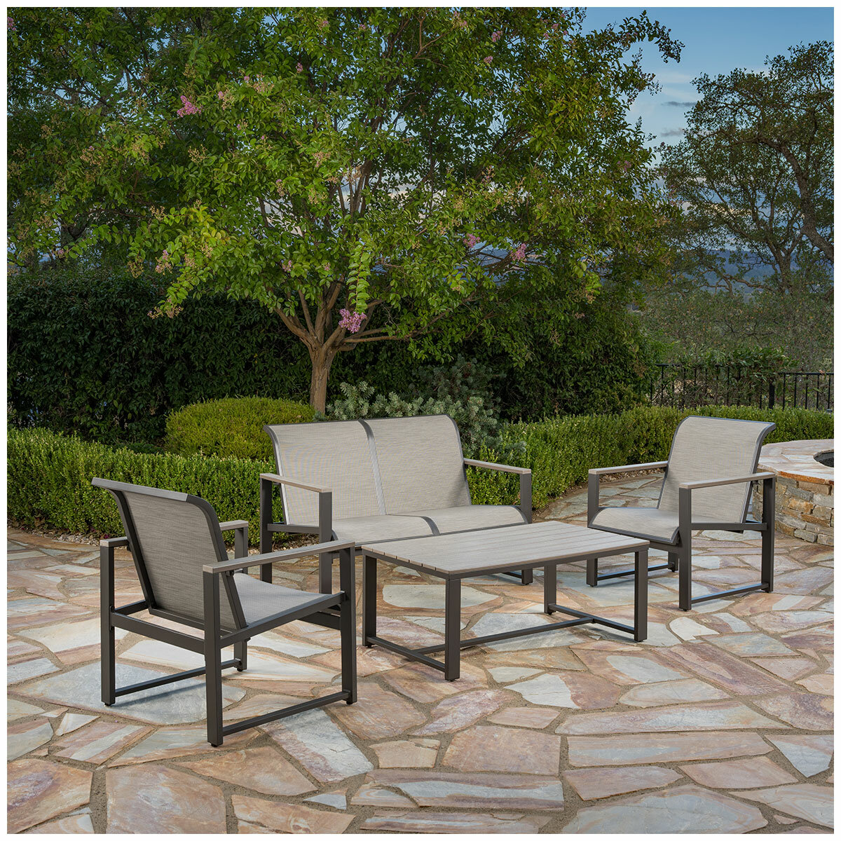 SunVilla Helio 4 Piece Outdoor Patio Seating Set SunVilla Helio 4 Piece Outdoor Patio Seating Set