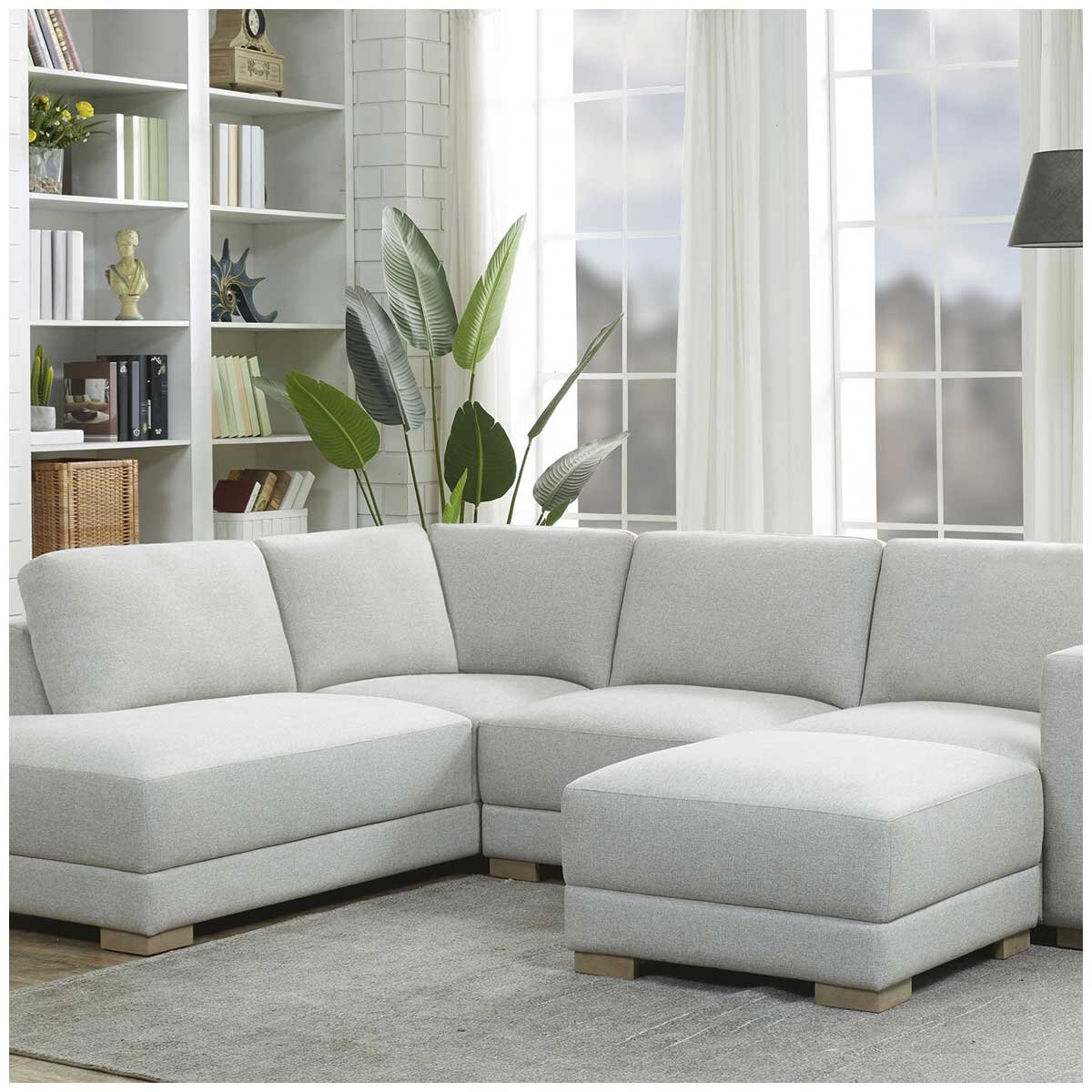 Synergy Home Furnishings Fabric Sectional With Ottoman Synergy Home Furnishings Fabric Sectional With Ottoman