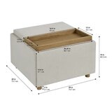 Henredon Sona Fabric Storage Ottoman with Reversible Wood Tray Tops Henredon Sona Fabric Storage Ottoman with Reversible Wood Tray Tops