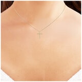 18KT Yellow Gold 0.18ctw Diamond Cross Pendant