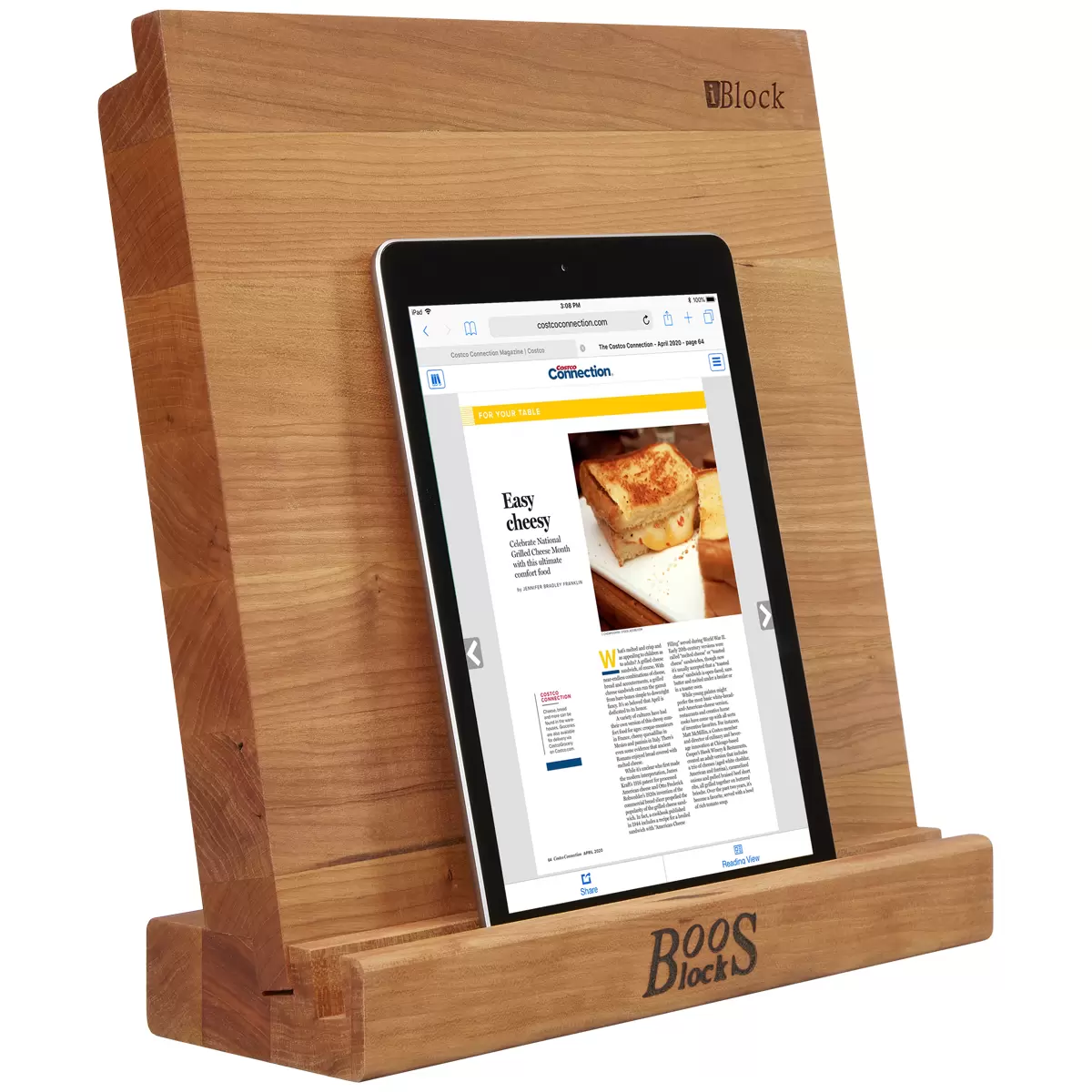 John Boos Tablet Holder & Cutting Board Cherry Wood