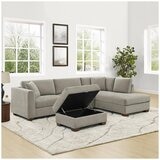 Thomasville Fabric Sectional With Storage Ottoman