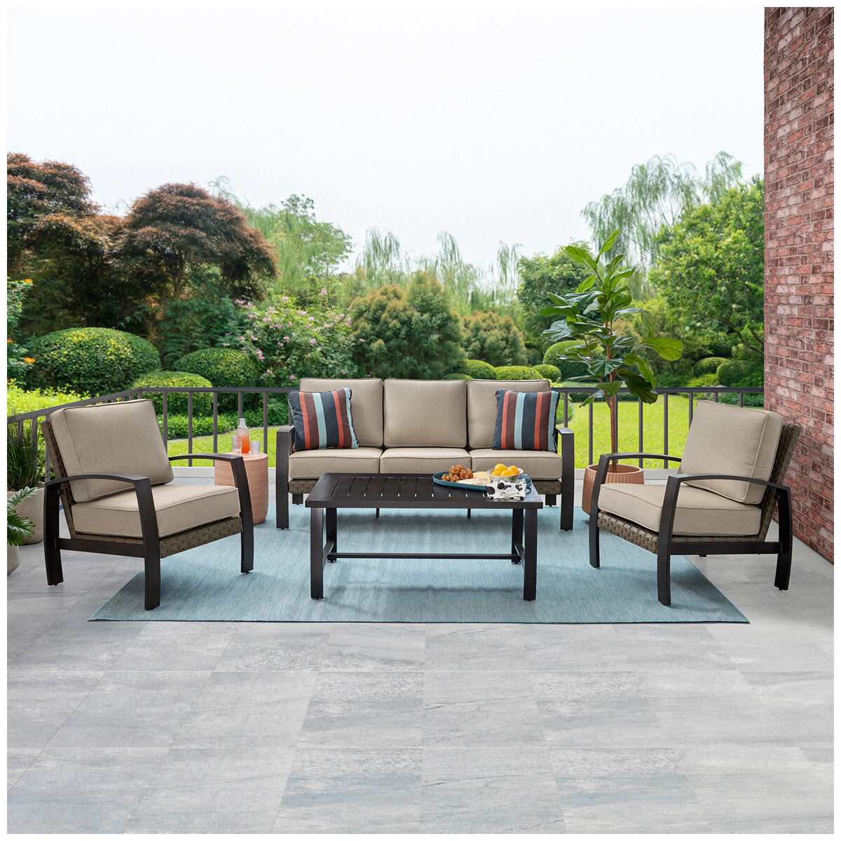 Agio Harper 4 Piece Woven Deep Seating Set