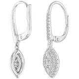 18KT White Gold 0.33ctw Round Diamond Drop Earrings