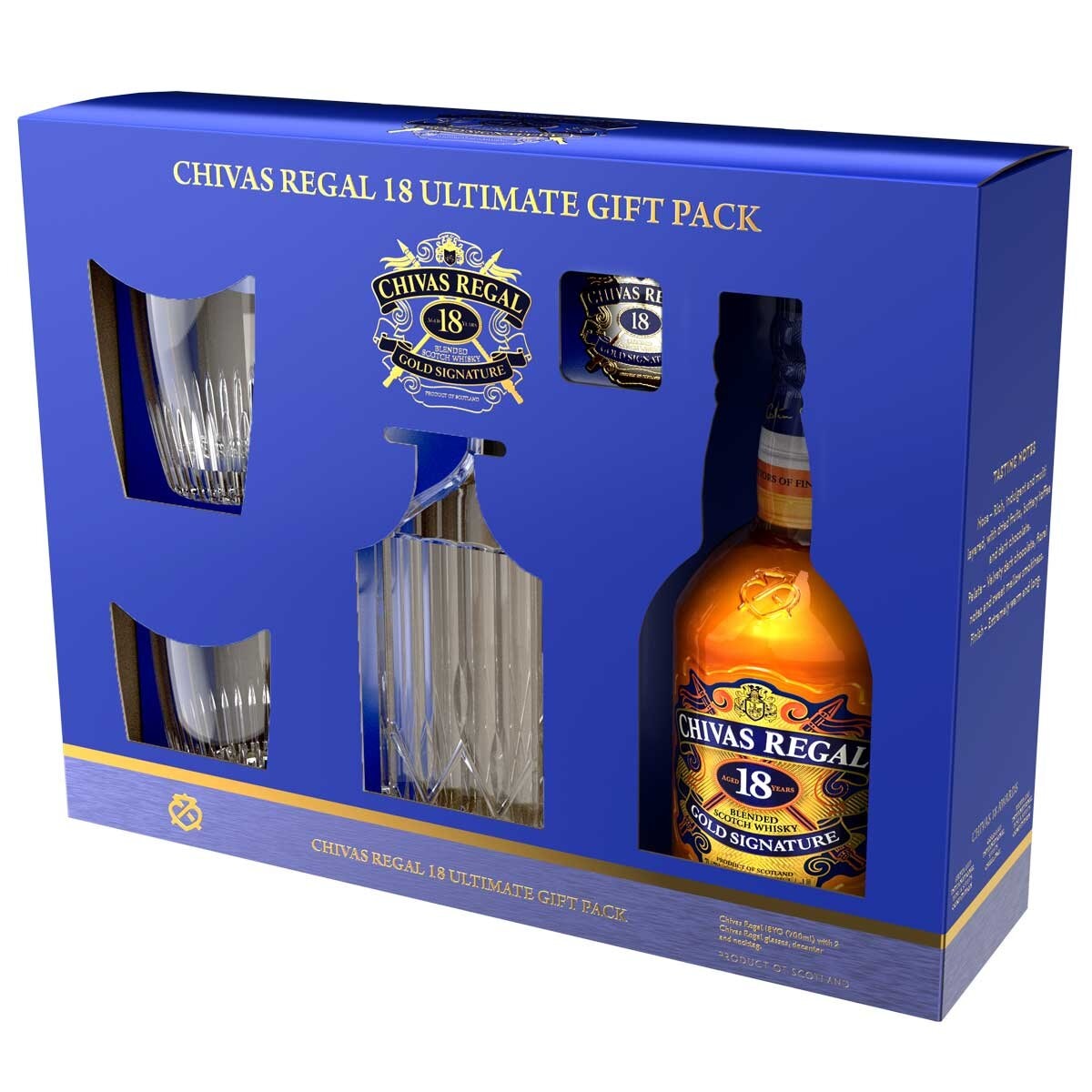 Chivas Regal 18 Year Old Blended Whisky 700ml & 2 Glass Gift Pack