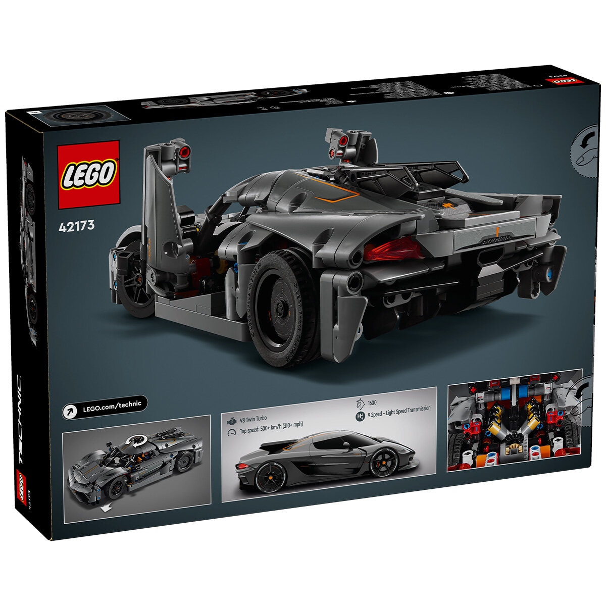 LEGO Technic Koenigsegg Jesko Absolut Grey Hypercar 42173