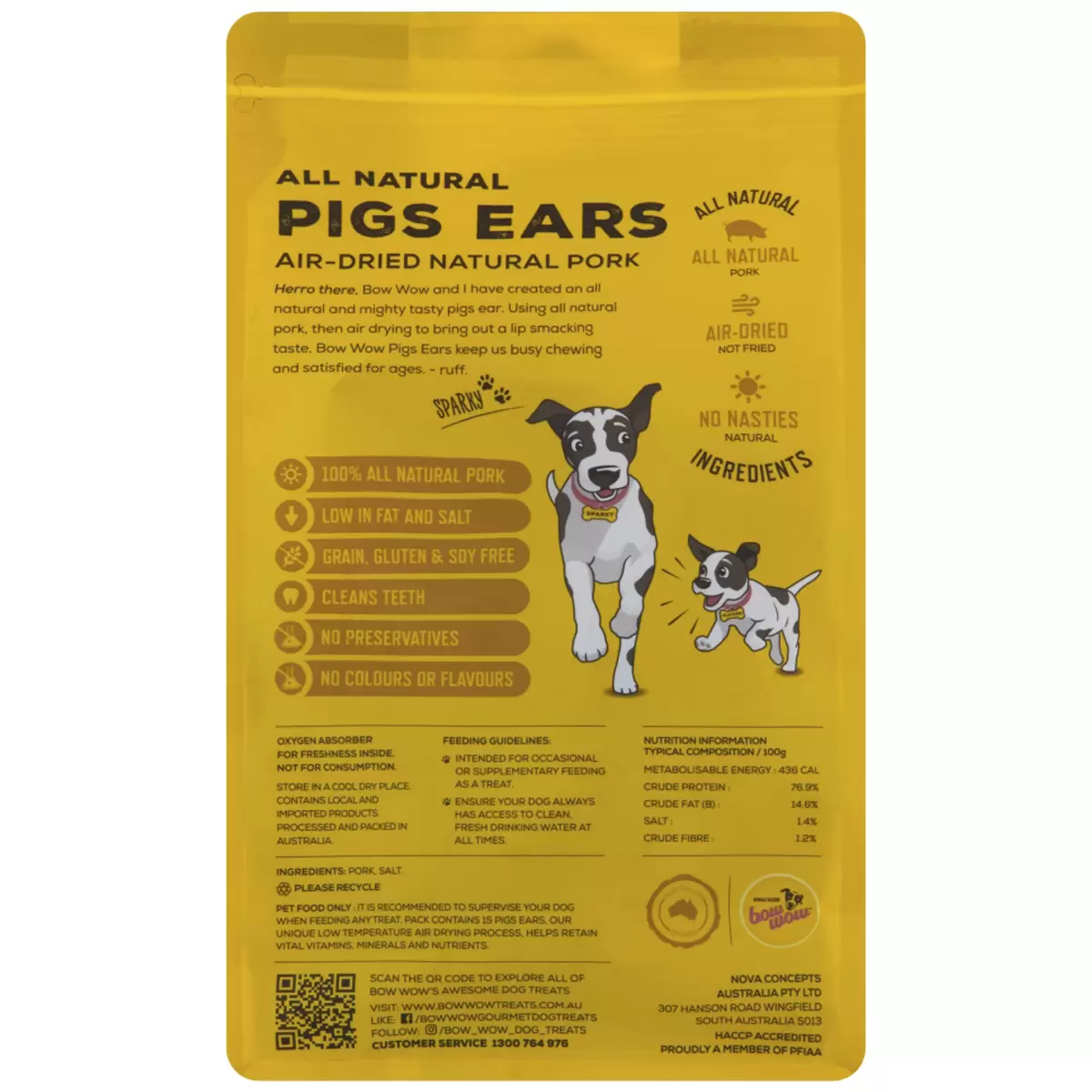 Bow Wow Dried Pig Ears 2 x 15 Pieces