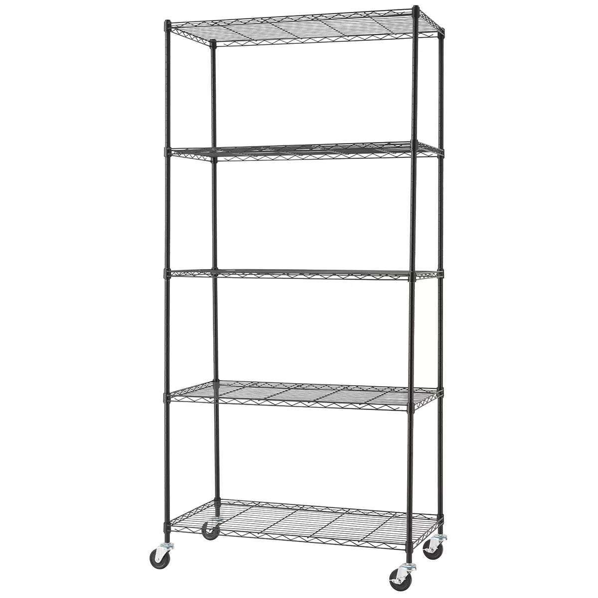 Trinity Basics 5 Tier Shelving Rack Black