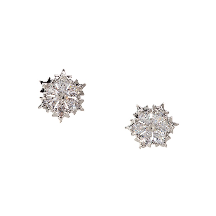 Swarovski Magic Pierced Earrings, White, Rhodium Plated | Costco Australia