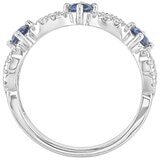 18KT White Gold 0.28ctw Round Diamond Sapphire Ring