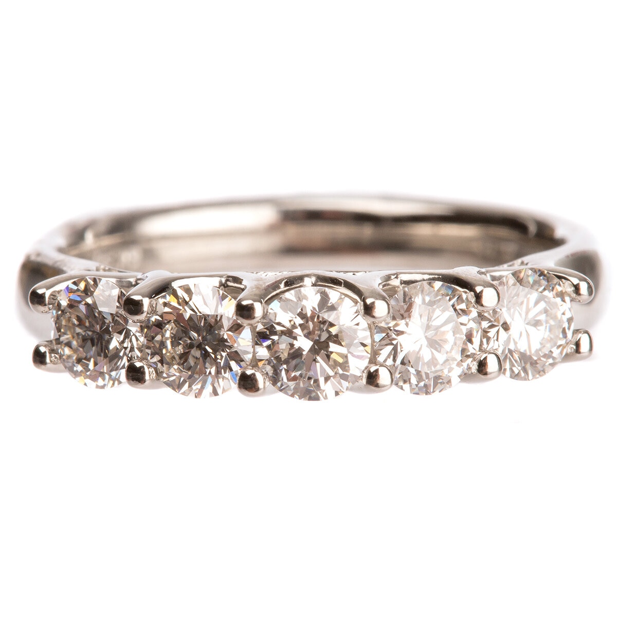 Platinum 1.00ctw Diamond 5 Round Stone Ring